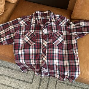 Vintage Wrangler, short sleeve cotton western shirt